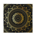 Black And Gold Mandala Print Silk Bandana