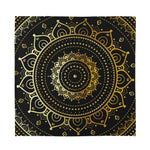 Black And Gold Mandala Print Silk Bandana