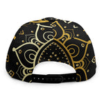 Black And Gold Mandala Print Snapback Cap
