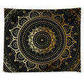 Black And Gold Mandala Print Tapestry