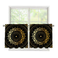 Black And Gold Mandala Print Tier Curtains
