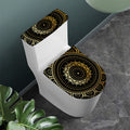 Black And Gold Mandala Print Toilet Lid And Tank Cover Set