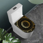 Black And Gold Mandala Print Toilet Lid Cover
