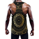 Black And Gold Mandala Print Training Tank Top