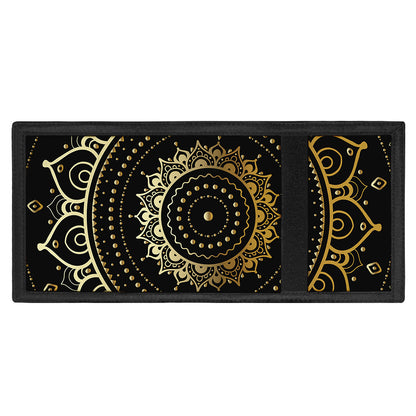 Black And Gold Mandala Print Trifold Wallet