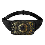 Black And Gold Mandala Print Waist Bag