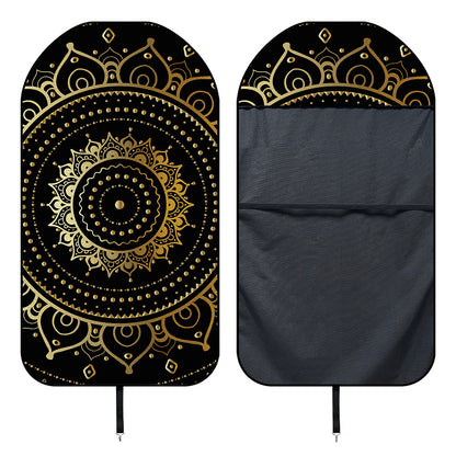 Black And Gold Mandala Print Waterproof Car Seat Cover