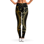 Black And Gold Mandala Print Women's Leggings