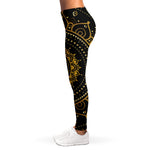 Black And Gold Mandala Print Women's Leggings