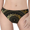 Black And Gold Mandala Print Women's Thong