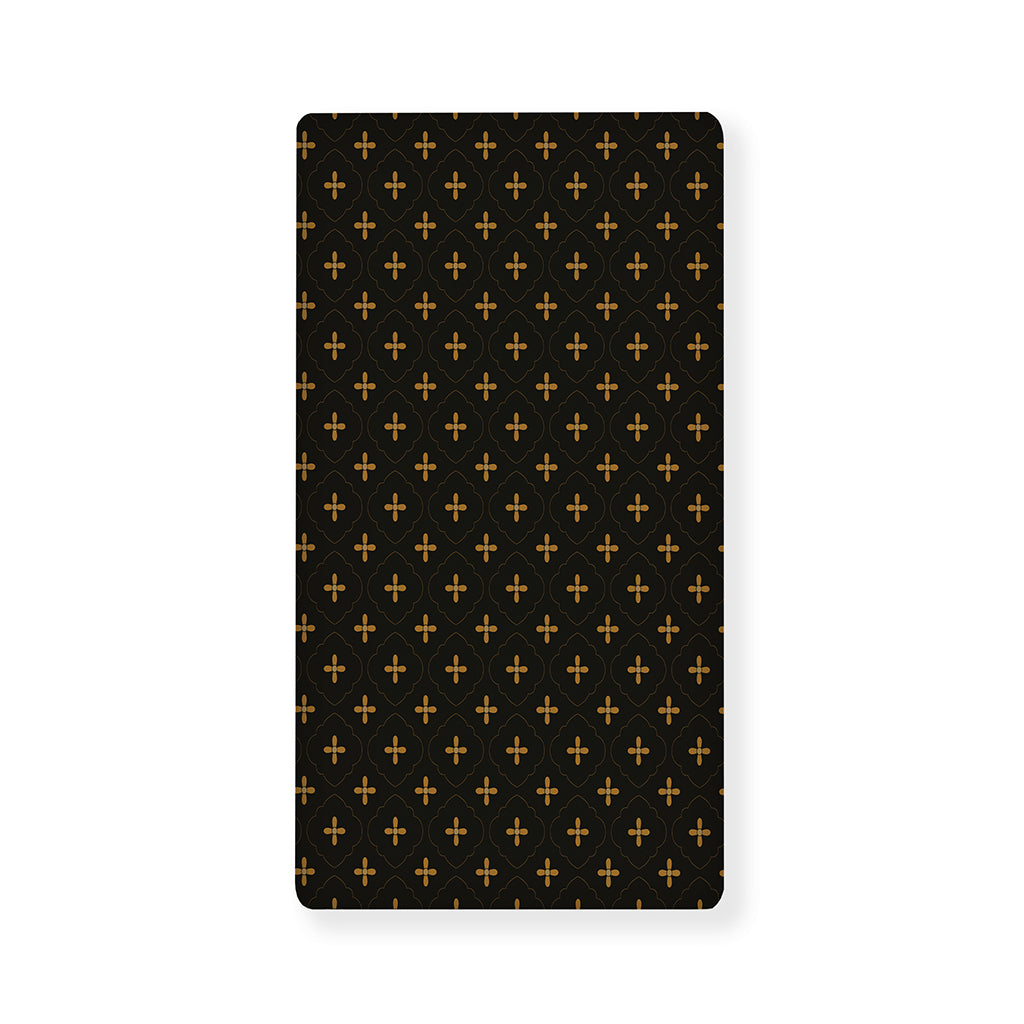 Black And Gold Orthodox Pattern Print Baby Crib Sheet