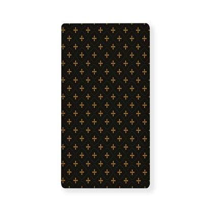 Black And Gold Orthodox Pattern Print Baby Crib Sheet