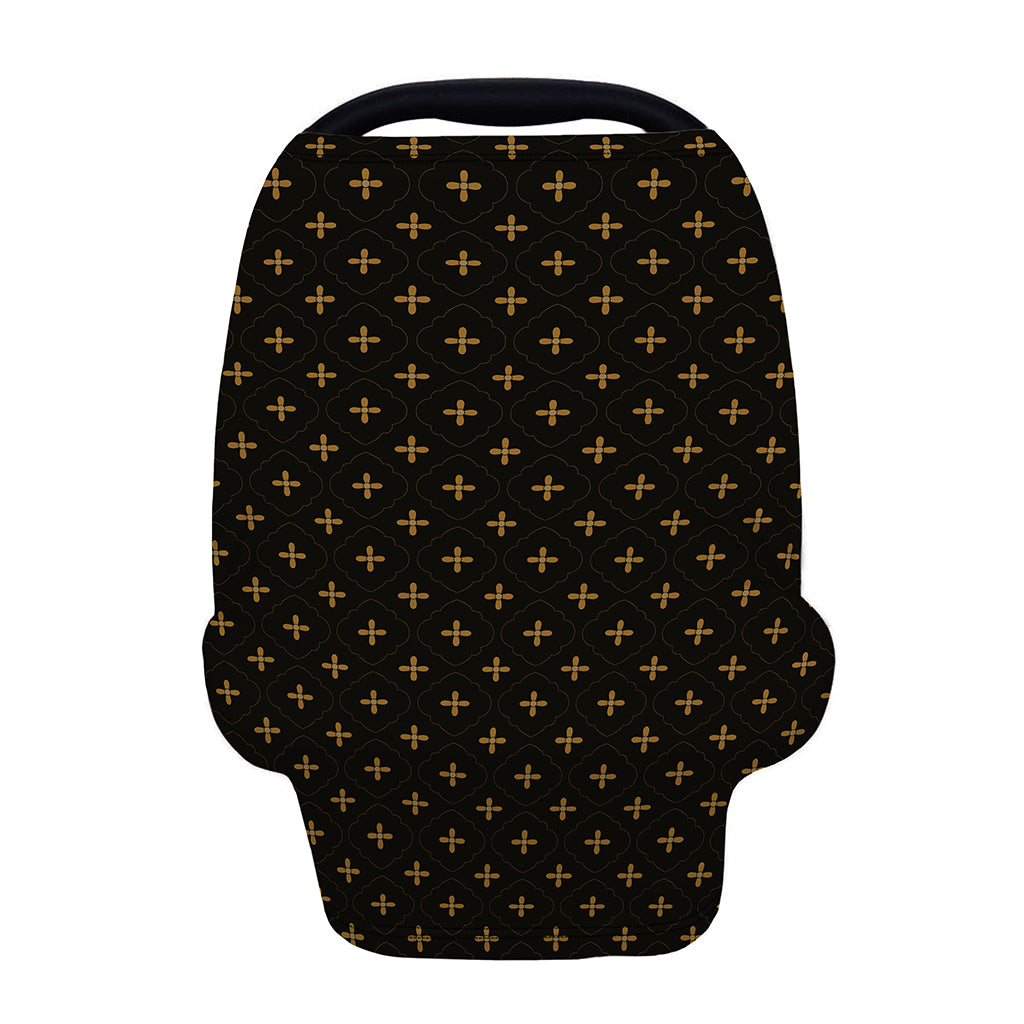 Black And Gold Orthodox Pattern Print Baby Seat Cover