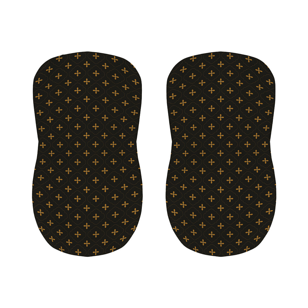 Black And Gold Orthodox Pattern Print Bar Stool Covers