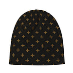 Black And Gold Orthodox Pattern Print Beanie