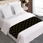 Black And Gold Orthodox Pattern Print Bed Runner