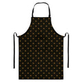 Black And Gold Orthodox Pattern Print Bib Apron With Pocket