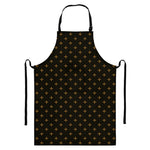 Black And Gold Orthodox Pattern Print Bib Apron With Pocket
