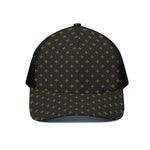 Black And Gold Orthodox Pattern Print Black Mesh Trucker Cap