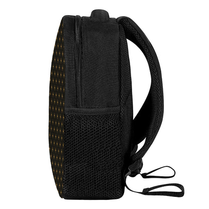 Black And Gold Orthodox Pattern Print Casual Backpack