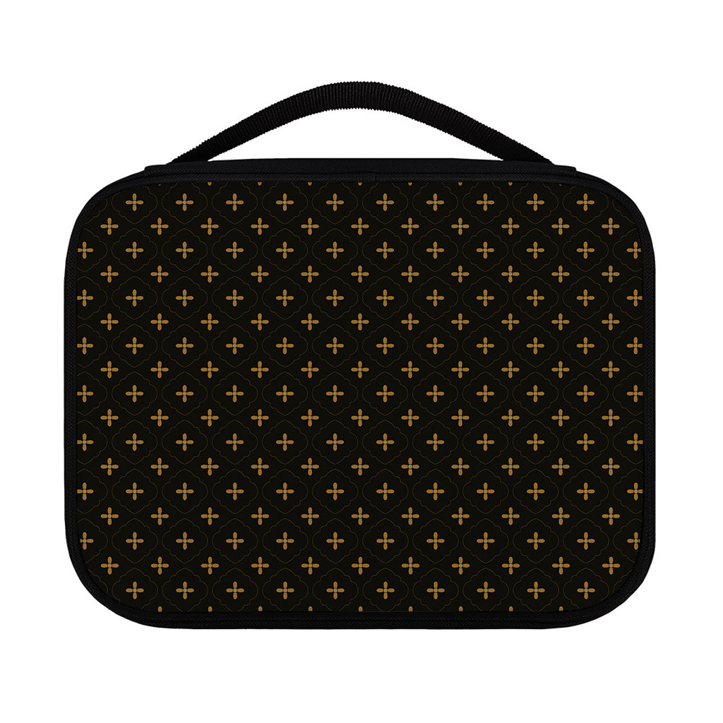 Black And Gold Orthodox Pattern Print Classic Bible Case