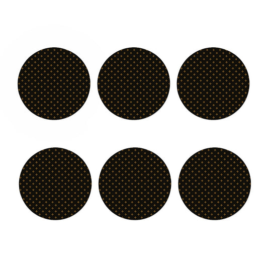 Black And Gold Orthodox Pattern Print Coaster Set