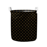 Black And Gold Orthodox Pattern Print Collapsible Laundry Basket