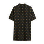 Black And Gold Orthodox Pattern Print Cotton Hawaiian Shirt