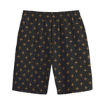 Black And Gold Orthodox Pattern Print Cotton Shorts