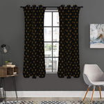 Black And Gold Orthodox Pattern Print Curtain