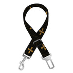 Black And Gold Orthodox Pattern Print Dog Seat Belt