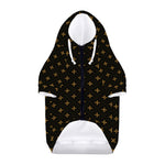 Black And Gold Orthodox Pattern Print Dog Zip Up Hoodie