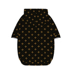 Black And Gold Orthodox Pattern Print Dog Zip Up Hoodie