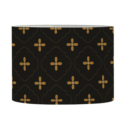 Black And Gold Orthodox Pattern Print Drum Lamp Shade