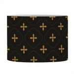 Black And Gold Orthodox Pattern Print Drum Lamp Shade