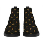 Black And Gold Orthodox Pattern Print Flat Ankle Boots