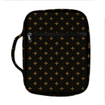Black And Gold Orthodox Pattern Print Front Pocket Bible Bag