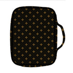 Black And Gold Orthodox Pattern Print Front Pocket Bible Bag