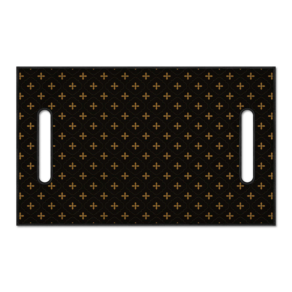 Black And Gold Orthodox Pattern Print Golf Cart Seat Cover