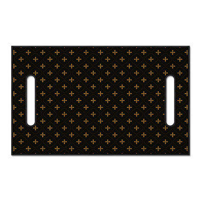 Black And Gold Orthodox Pattern Print Golf Cart Seat Cover
