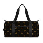 Black And Gold Orthodox Pattern Print Gym Bag