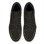 Black And Gold Orthodox Pattern Print High Top Leather Sneakers