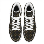 Black And Gold Orthodox Pattern Print High Top Leather Sneakers