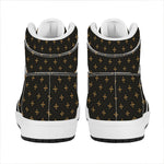 Black And Gold Orthodox Pattern Print High Top Leather Sneakers