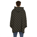 Black And Gold Orthodox Pattern Print Hoodie Blanket