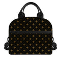 Black And Gold Orthodox Pattern Print Insulated Lunch Bag