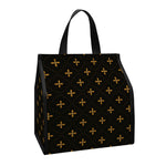 Black And Gold Orthodox Pattern Print Insulated Lunch Tote