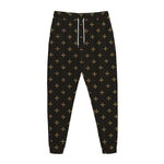 Black And Gold Orthodox Pattern Print Jogger Pants