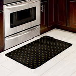 Black And Gold Orthodox Pattern Print Kitchen Mat