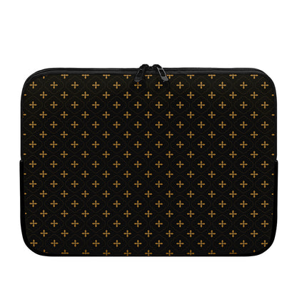 Black And Gold Orthodox Pattern Print Laptop Sleeve